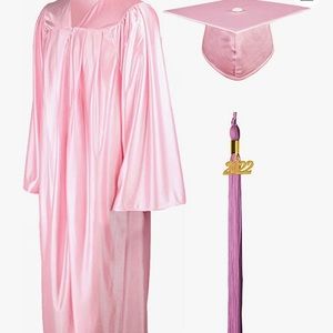Pink Geaduation Cap and Gown